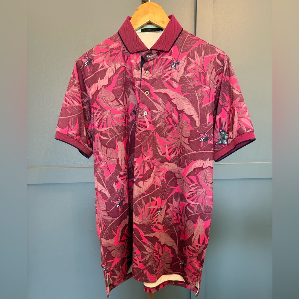 Greyson Wolf Forest Print Polo